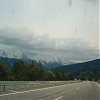 widok na Alpy z autostrady