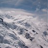 widok na lodowce z tarasu widokowego na Aiquille Du Midi
